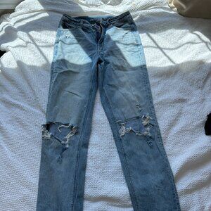 American Eagle Straight Leg Ripped Jeans